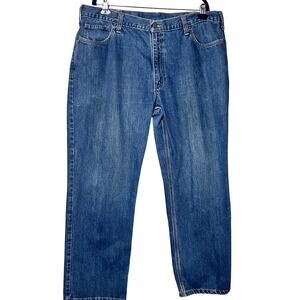 Carhartt Jeans 42x30 Relaxed Fit Straight Leg Blue Denim Workwear Heavy Duty